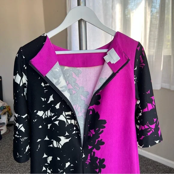 Donna Morgan Fuchsia and Black Floral Dress - Picture 5 of 7